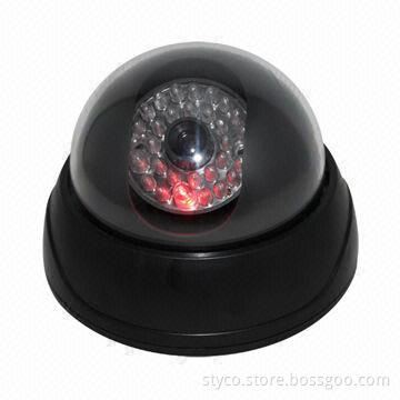 CCTV Dummy Camera with Blinking LED, Installed by Double-sided Adhesive, Fake Dome Camera